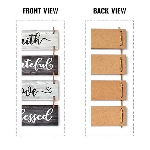 Buecasa Family Wall Decor Sign - Farmhouse Rustic Home Decoration for Living Room Bedroom - Inspirational Large Wall Hanging Plaque 6pcs 38x12 Inches thumbnail 5