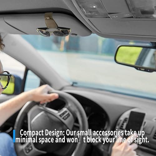 Yuoyar 2 Packs Magnetic Sunglass Holder for Car Visor - Universal Sunglasses Clip for Different Size Eyeglasses - Convenient Interior Car Accessories (Beige) thumbnail 6