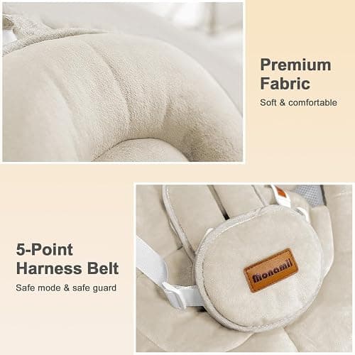 Baby Swings for Infants, Monamii Baby Swing, Infant Swing with 5 Speeds, 10 Lullabies, Electric Swing for Baby, Indoor & Outdoor Use (Beige) thumbnail 5