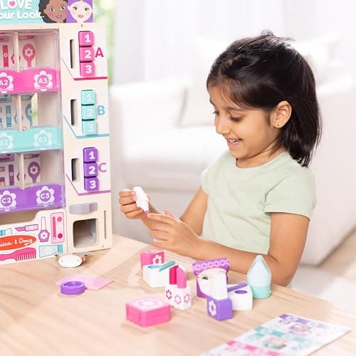 Melissa & Doug Sort, Stock, Select Beauty Kiosk Vending Machine Play Set, Pretend Makeup Wooden Toy For Boys and For Girls 3+- FSC Certified thumbnail 8