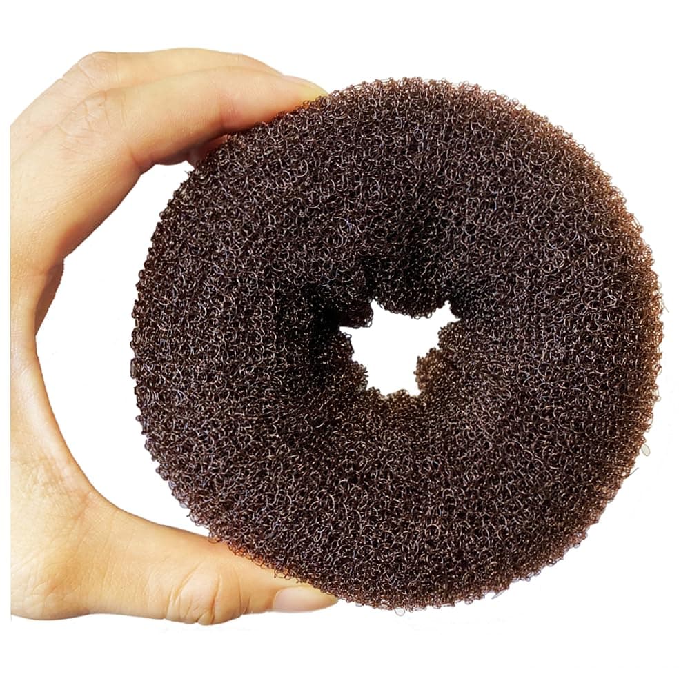 2 pieces Extra Large Size Hair Bun Donut Maker, Ring Style Bun, Women Chignon Hair Donut Buns Maker, Hair Doughnut Shaper Hair Bun maker (4.3 in. for Thick and Long Hair) (Brown) thumbnail 4