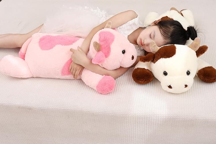 YESGIRL 25.6 inch 5 lbs Cow Weighted Stuffed Animals, Large Weighted Plush Animal, Cute Plush Toy Pillow, Soft Kawaii Plushie Gifts for Adults, Kids, Boys and Girls(Pink) thumbnail 8