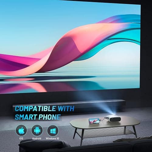 Mini Projector for iPhone, ELEPHAS 2024 Upgraded 1080P HD Projector, 8000L Portable Projector with Tripod, Movie Projector Compatible with Android/iOS/Windows/TV Stick/HDMI/USB thumbnail 4