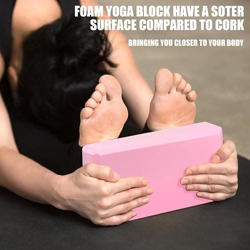 Septo 2 Pcs Yoga Blocks, 9x6x3 Inch Foam Blocks for Pilates | High density EVA foam Yoga Props lightweight non-slip surface for meditation stretching balance training thumbnail 6