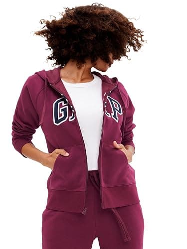 GAP womens Logo Hoodie Hooded Full Zip Sweatshirt - Image 1