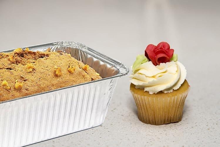 Disposable Loaf Pans with Lids, 50 Pack, 8.5x4.5" Bread Pans, Food Storage Containers, Heavy-duty 2lb Aluminum Loaf Pans, Pastry Boxes, Perfect for Baking Storing and Street Treats Takeout thumbnail 6