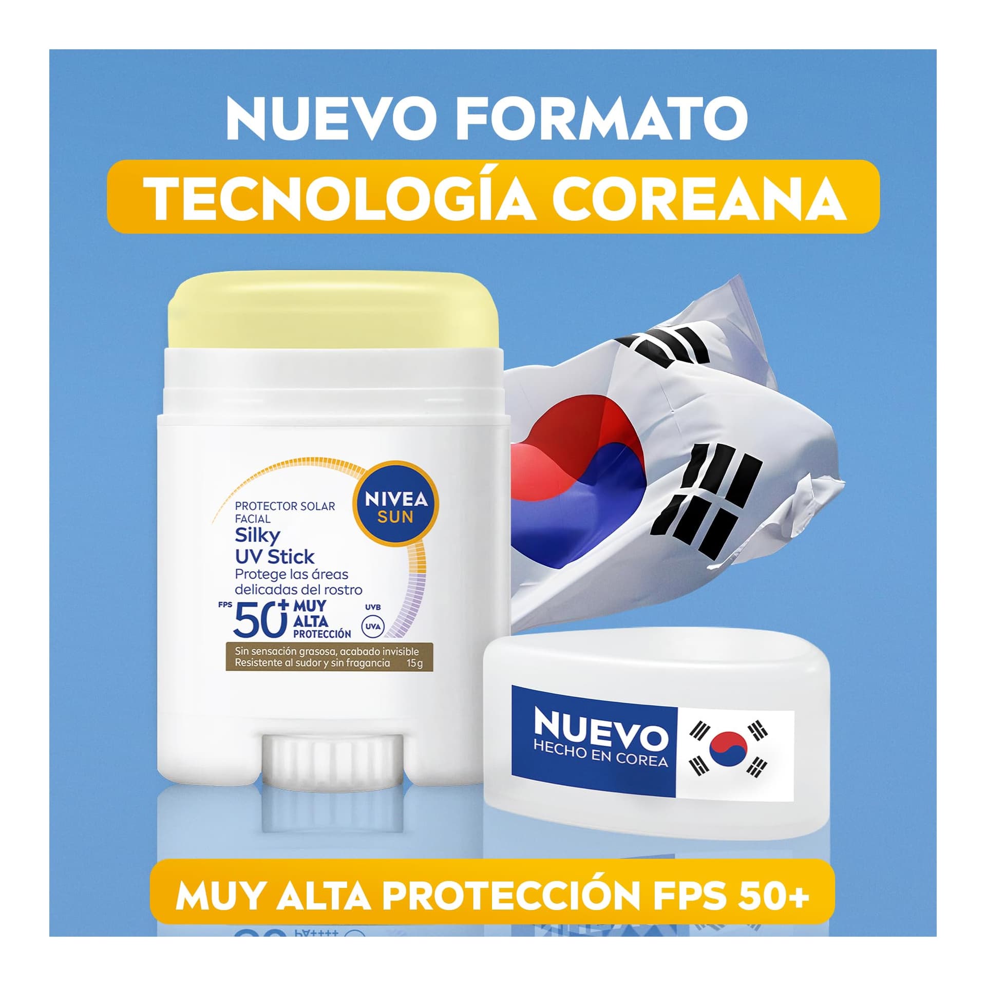 Silky UV Stick NIVEA SUN Protector Solar Facial en Barra FPS50+ Acabado invisible 15g thumbnail 2
