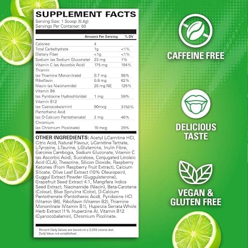 EHP Labs OxyShred Non Stimulant Pre Workout Powder - Stim Free Pre Workout, Caffeine Free Preworkout for Men & Women - Non Stim Preworkout - Sugar Free Energy Powder - Mojito, 60 Servings thumbnail 2