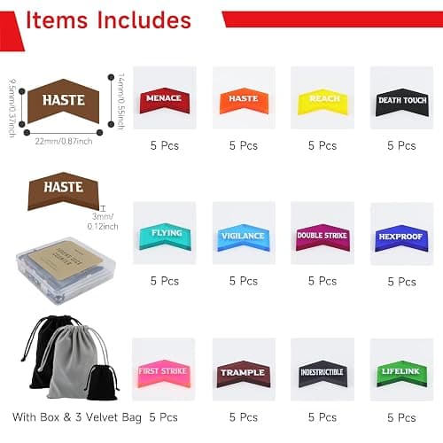 SIXPOINTS 130 Pieces MTG Counter Dice Plus 1 Life Counters Tokens 6 Sided D20 Dice & MTG Counters/Keyword Counters Set Compatible with Magic The Gathering, TCG, Card Games Accessories thumbnail 3