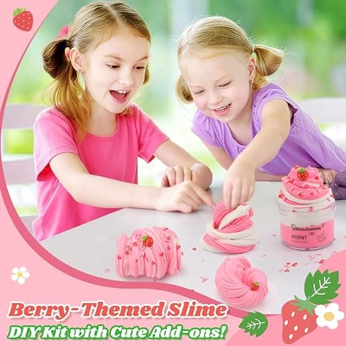 Strawberry Butter Slime, 7 oz. Scented Slime Kit Toys Cute Preppy Stuff for Girls Boys Kids, Cool Teen Girls Birthday Gifts Party Favors Stocking Stuffers thumbnail 2