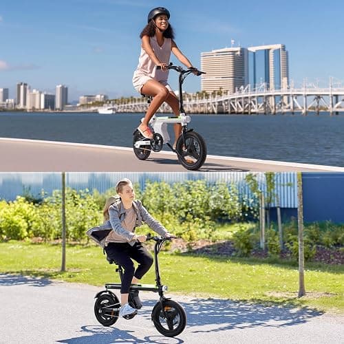 isinwheel Electric Bike for Adult 500W Motor, 20MPH Folding Ebike, 14"/16" Adult Electric Bicycles with Smart Uphill, 280.8Wh/374.4Wh Battery, Mini E Bikes for Adults and Teens thumbnail 8