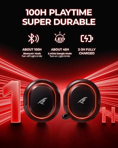 Wireless Gaming Headset, 7.1 Surround Sound, 2.4Ghz USB Gaming Headphones Bluetooth 5.4, 100-Hr Noise Canceling Mic RGB Light, Wireless Headset for PC PS5 PS4 Mac Switch, ONLY Wired Mode Suit for Xbox thumbnail 3