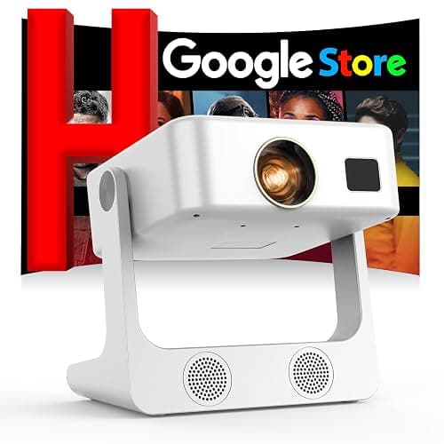 [1500 ANSI/Google Store/Voice Control] 4K Outdoor Smart Projector with WiFi6 and Bluetooth, 10,000+ Apps, Portable Proyector, Sovboi 1080P Audio Phone Movie Home [180° Stand & 300 ''Display] - Image 1