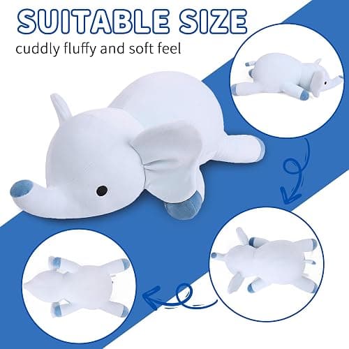 WeBingo Weighted Stuffed Animals, 24" Weighted Elephant Plush Toy 4.2 Lb Soft Pillow Cute Giant Plushie Gifts for Kids & Adults(Elephant) thumbnail 7