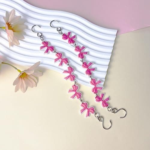 Yookuli 2Pcs Sunflower PVC Shoe Chains for Women, Shoe Charms for Clog Sandals, DIY Rubber Shoe Decoration Charms for Girls, Party Favor - Bow Pink thumbnail 7