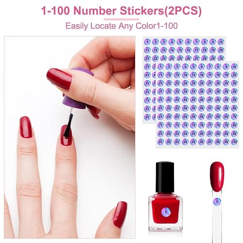 150pcs Nail Swatch Sticks with Ring and Number Stickers, Color Swatches for Nail Polish Display Nail Art Supplies for Nail Techs Must Haves Nail Stuff thumbnail 4