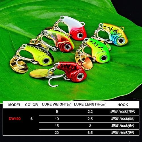 Fishing Lures Spinners Metal VIB Lure with Blade Tail Long Cast Bait (6pcs) thumbnail 3