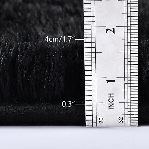 Tepook Super Soft Fluffy Rug for Bedroom, Modern Shaggy Fuzzy Kids Rugs for Living Room, Plush Indoor Nursery Home Decor Dorm Carpet with Non-Slip Bottom, Black, 5 X 8 Feet thumbnail 10