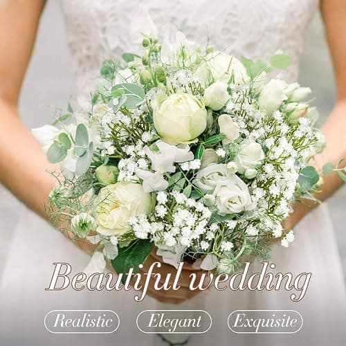 MAQIAHN 6 Baby Breath Artificial Flowers - Babies Breath Flowers Artificial Bulk Faux Flowers Bouquet White Flores Greenery Real Touch Fake Flowers Arrangements Wedding Centerpieces Tables Decorations thumbnail 6