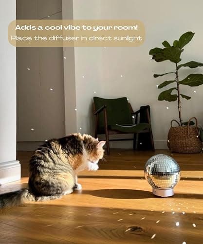 Mirror Ball Diffuser – Cute Essential Oil Diffuser and Humidifier for Home | Rotating, 2 Timer Modes, Eclectic & Maximalist Room Decor thumbnail 3