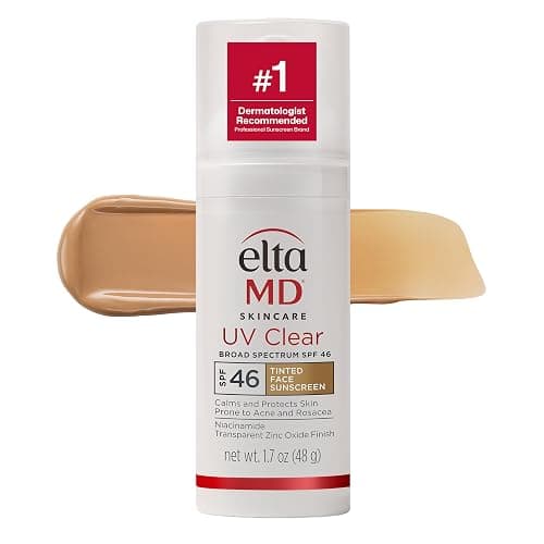 EltaMD UV Clear Tinted Sunscreen for Face, SPF 46 with Zinc Oxide, Oil-Free, Dermatologist Recommended, For Acne-Prone Sensitive Skin, 1.7 oz - Image 1
