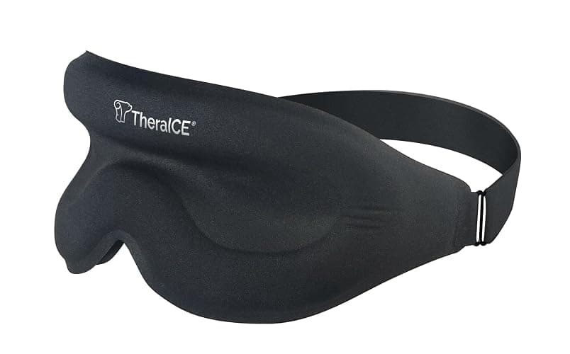 TheraICE Sleep Mask + Cooling Gel Relief - Sleep Eye Mask Blackout Blindfold Cold - 3D Contoured Relaxing No Pressure Eye Cover to Block Light for Comfortable Soothing Night Sleeping/Men & Women thumbnail 5