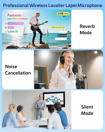 HONGJIEYUAN Pink Wireless Lavalier Microphone for iPhone & Android - Mini Clip-On Mic with Noise Cancellation, 65ft Range, 8H Battery, USB-C/Lightning - for TikTok, YouTube, Podcast, Live Streaming thumbnail 4