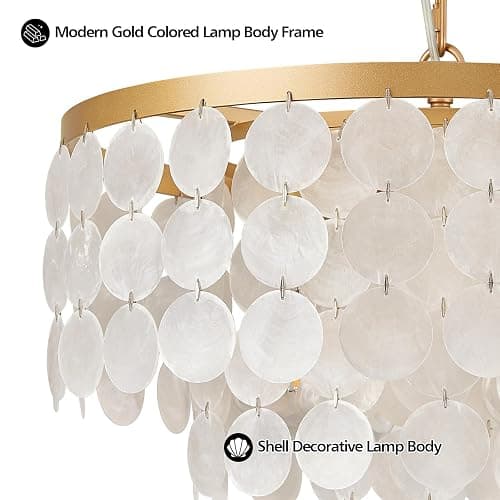  Coastal Capiz Shell Chandelier thumbnail 5