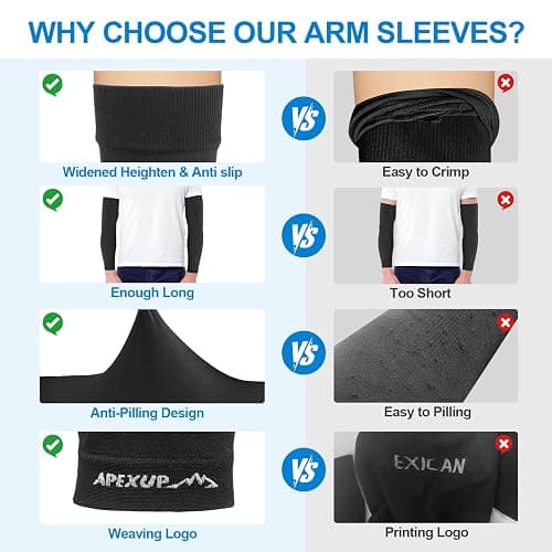 APEXUP Cooling Arm Sleeves for Men Women, UV Sun Protection UPF 50, Volleyball Arm Sleeves Compression Sleeves for Outdoor thumbnail 3