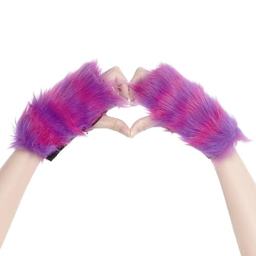 Pistha Faux Fur Cat Wolf Fox Costume Accessories Ear Headband Gloves Wolf Fox Tail Set for Adults Halloween Xmas Cosplay Costume Accessory thumbnail 4