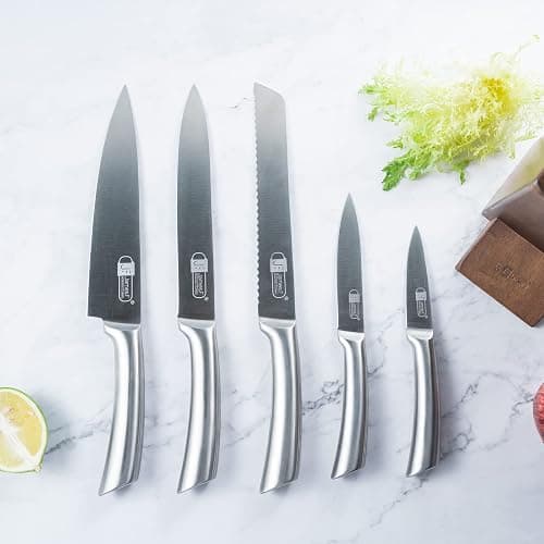 JF JAMES.F Knife Set, 6 Piece Kitchen Knife Set with Wooden Block Super Sharp Stainless Steel Knife Sets for Kitchen with Block thumbnail 6