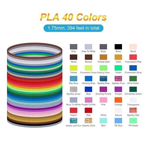 Kretrum 40 Colors PLA 3D Pen Filament Refills Compatible with SCRIB3D MYNT3D PIKA3D 3D Pen Most 1.75mm 3D Prining Pens NOT FIT 3Doodler Start Pen thumbnail 2