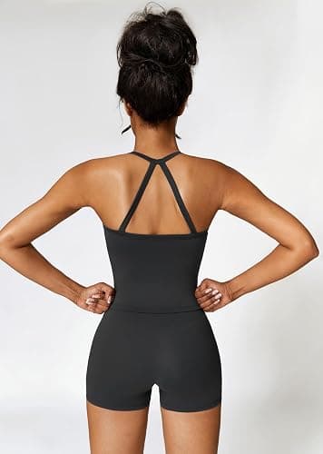 QBGJTD Two Piece Workout Sets For Women Tank Top Matching High Waist Booty Lifting Shorts Gym Yoga Active Wear Outfits thumbnail 2