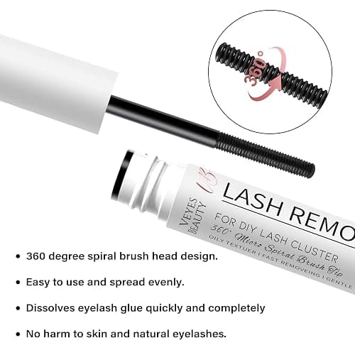 VEYESBEAUTY Cluster Lash Glue Remover 5ML Eyelash Remover for DIY Lash Extensions at home Clear Remover for Self-application Individual Lashes thumbnail 2