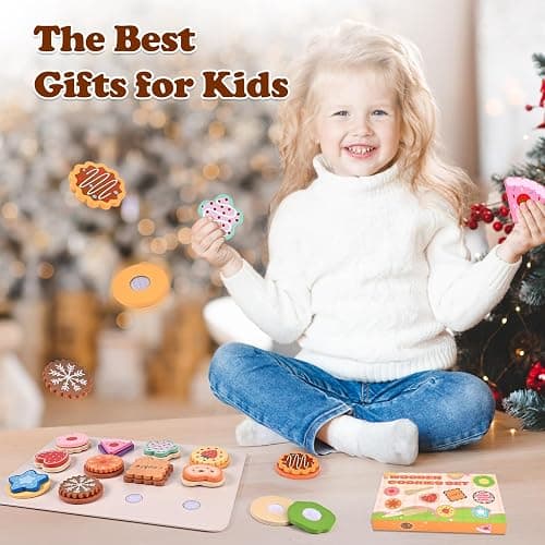 Wooderma Wooden Toys, Slice and Bake Cookie 30 Pcs, Wooden Play Food | Toy Kitchen Accessories, Tea Set for Toddlers, Role Play Toys for 3+ Year Old, Christmas, Birthday, Festival Gift thumbnail 8