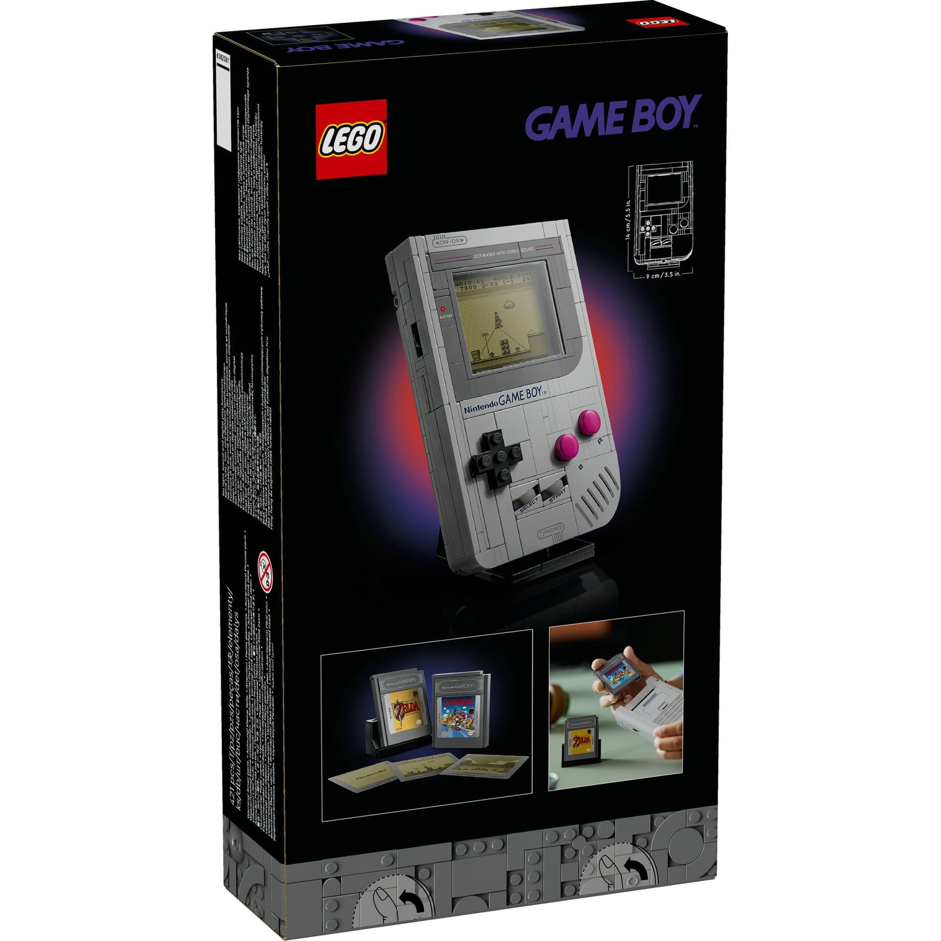 LEGO® Super Mario Game Boy™ 72046 Model Building Kit, Gamer Toy for Adult Nintendo® Fans, Collectible Set, Brick-Built Replica System with Interchangeable Game Paks and Lenticular Screens thumbnail 11