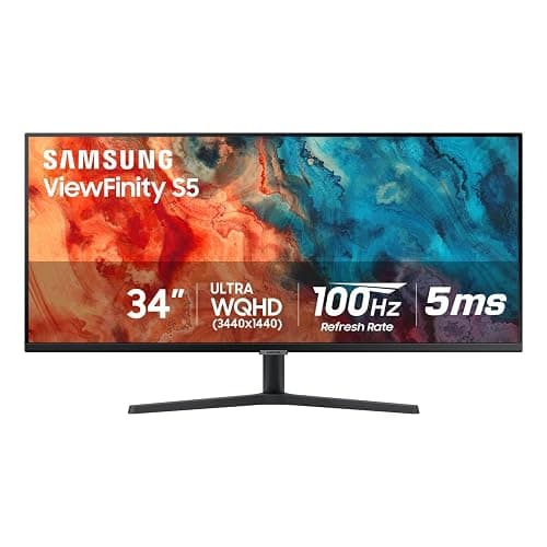 Samsung 34" ViewFinity S50GC Series Ultrawide QHD Monitor, 100Hz, 5ms, HDR10, AMD FreeSync, Ultrawide Screen, Eye Care, Thin Bezels, PIP, PBP, LS34C50DGANXZA, 2023, Black - Image 1