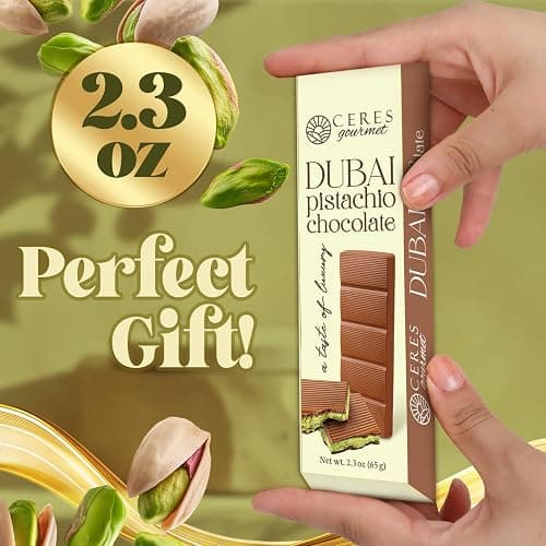Dubai Chocolate Bar ‒ 2.3 oz | Milky Crispy Chocolate with Crunchy Kunafa & Rich Pistachio Paste ‒ Gourmet Dessert Bar thumbnail 8
