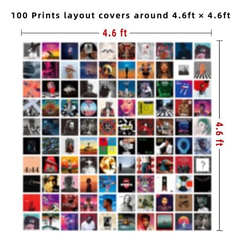 A ART·ZONE 100 Pcs 5x5 Inch | Posters Wall Collage Kit for Room, Album Cover, Music, Rapper, Band, Wall Poster for Bedroom thumbnail 2