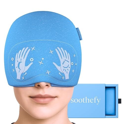 Migraine Relief Cap with Eye Holes - Upgraded 360° Cooling Gel Headache Relief Hat - Ice Mask for Hangover, Stress, Tension - Still Function & Watch TV - Gifts for Women Men - FSA Eligible HSA - Image 1