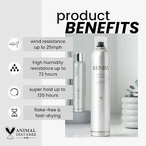 Kenra Professional Volume Spray 25 | Super Hold Finishing & Styling Hairspray | Flake-free & Fast-drying | Wind & Humidity Resistance | All Hair Types thumbnail 2