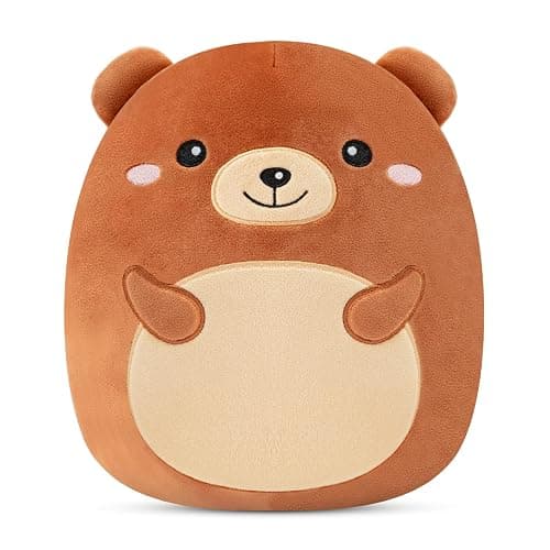 Finebee Bear Microwavable Heating Pad for Period Cramps, Cute Bear Plush, Weighted Stuffed Animal Warm Gifts for Kids Adults 10 Inch, 1.2 Lbs - Image 1