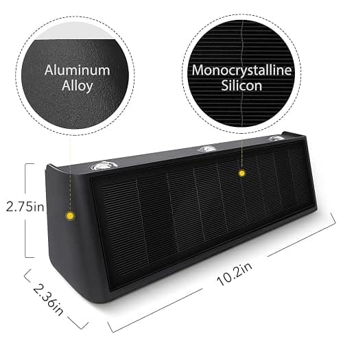 Mrzxy Solar Lights Outdoor Waterproof 3000K Warm Aluminum Up and Down Wall Sconce Dusk to Dawn 2PACK for Outside, Fence, Yard, Sign Christmas Decorative Lighting thumbnail 6