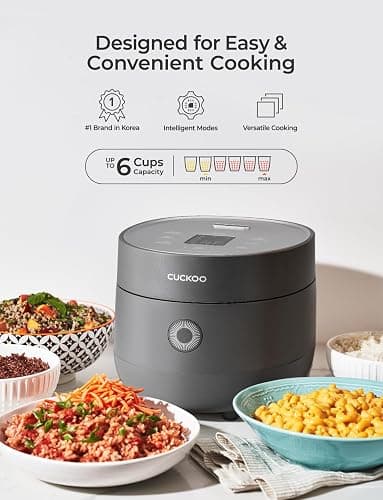CUCKOO Micom Rice Cooker 6-Cup Uncooked / 12-Cup Cooked with Nonstick Inner Pot, Versatile Rice Maker with 9 Menu Options, Fuzzy Logic Technology, Auto Clean, Quick Rice Mode, Gray (CR-0675FG) thumbnail 3