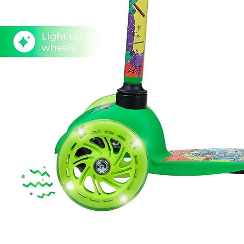 Scooter for Kids Ages 3-5 - Extra Wide Deck & Light Up Wheels, Self Balancing Kids Toys for Boys & Girls, Choose Your Favorite Character - TMNT thumbnail 3