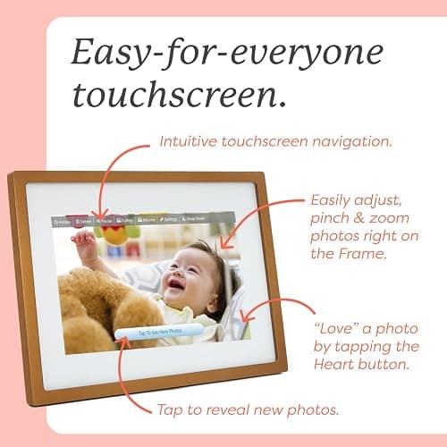 Skylight Digital Picture Frame - WiFi Enabled with Load from Phone Capability, Touch Screen Digital Photo Frame Display - Customizable Gift for Friends and Family - 10 Inch Gold thumbnail 7