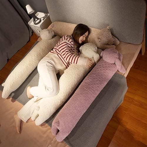 Hofun4U Rabbit Plush Pillow, Rabbit Stuffed Animal, Rabbit Plush Long Body Pillow Gift for Kids Adults (White,47 inch) thumbnail 7