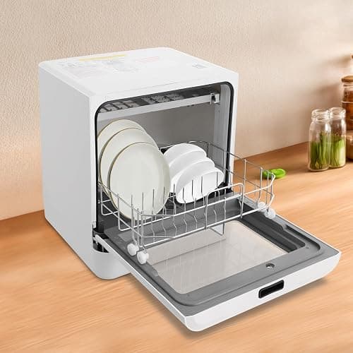 Portable Mini Countertop Dishwasher | Household Dishwasher 4 Modes Hot Air Drying Counter Top Dishwasher with High Temp for Apartment Dorm Small Kitchen thumbnail 3