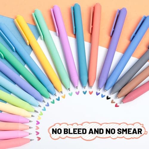 Drawdart Gel Pens 20 Colors Retractable Quick Dry Ink Pens Fine Point 0.7mm, Smoooth Writing Pens Multicolor for Journaling, Drawing, Doodling, and Note Taking, Multicolor, 20-Count thumbnail 7