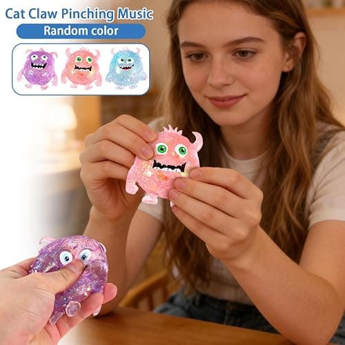 TREBIN Octopus Squishy Stress Balls for Adults, 1Pack Random Jellyfish Stress Ball Set Bulk Fidget Toys for Anxiety Relief - Sensory Squeeze Toys for Office Stress Relief (3.14'' Little Devil) thumbnail 5
